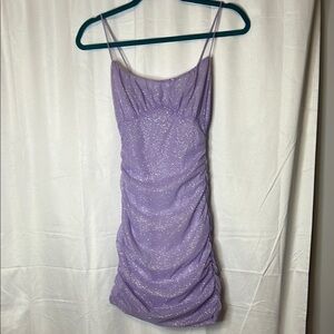 Windsor Purple Ruched Spaghetti Strap Mini Dress size XS